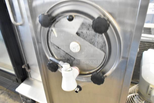 Duke Electro Freeze 145-214 stainless steel slushie machine, single flavor, floor model on casters, 115V, 1 phase, good condition.