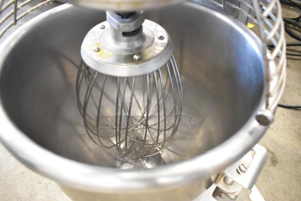 2019 Omcan SP200A 20 Quart Planetary Dough Mixer, stainless steel bowl, bowl guard, whisk attachment, excellent condition.