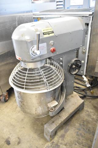 Metal Commercial Countertop 20 Quart Planetary Dough Mixer w/ Stainless Steel Mixing Bowl, Bowl Guard and Dough Hook Attachment. 115 Volts, 1 Phase. - Item #1199724