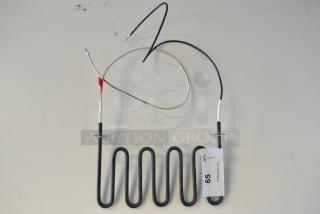 Brand new burner with minor scratches, unopened condition. Features coiled design and attached wires, labeled as lot 65.