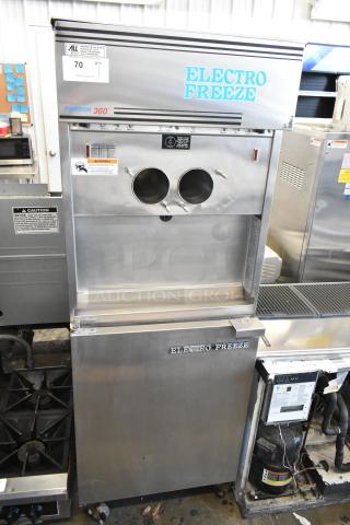 Electro Freeze 88TN-CMT-132 Stainless Steel Commercial Floor Style 2 Flavor w/ Twist Soft Serve Ice Cream Machine on Commercial Casters. 208-230 Volts, 3 Phase. - Item #1200077