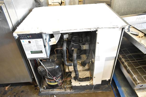 Scotsman C1030MA-32B stainless steel commercial ice head, 208/230V, 1 phase, visible wear, internal components exposed.