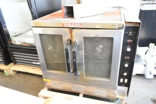 Vulcan SG1010T Stainless Steel Commercial Natural Gas Powered Full Size Convection Oven w/ View Through Doors, Metal Oven Racks and Thermostatic Controls. 70,000 BTU. - Item #1200080