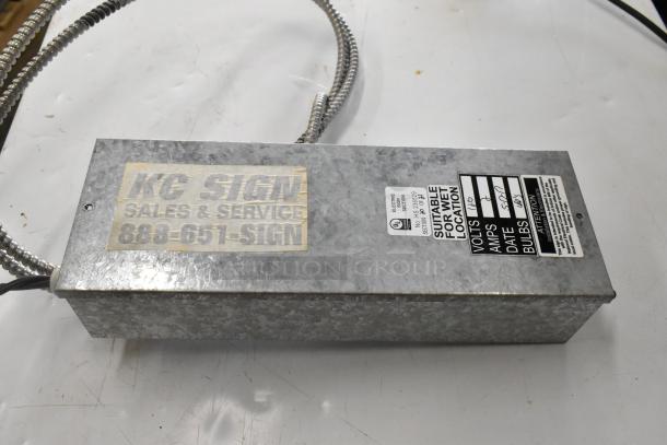 Westrim TC15TOW-LED Power Supply Box with KC Sign label, gray metallic finish, suitable for wet locations, specs visible.