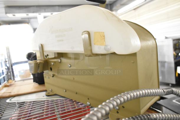 Better Pack unit with white cover and visible marking, "Better Packages, Shelton, CT." Used condition. Auction item includes Craftsman drill and Westrim power supply.