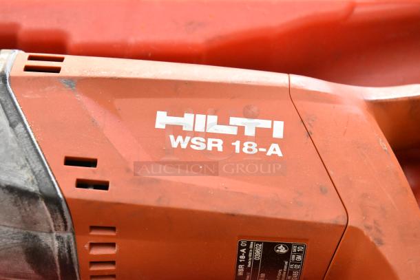 Hilti WSR 18-A reciprocating saw, visible wear, logo and model number displayed.