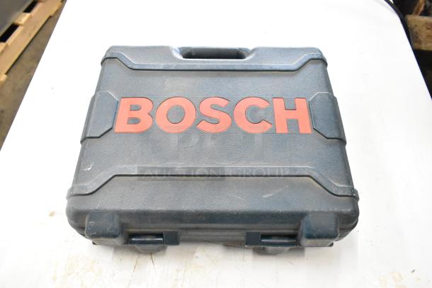 Black Bosch tool case with large red logo, minor scuffs, fits Bosch 11255VSR Bulldog Xtreme Rotary Hammer.