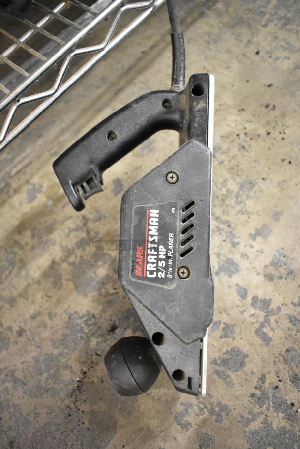 Craftsman 2.5 HP 3.25" planer, used condition, visible brand label. Part of a set of 17 various items.