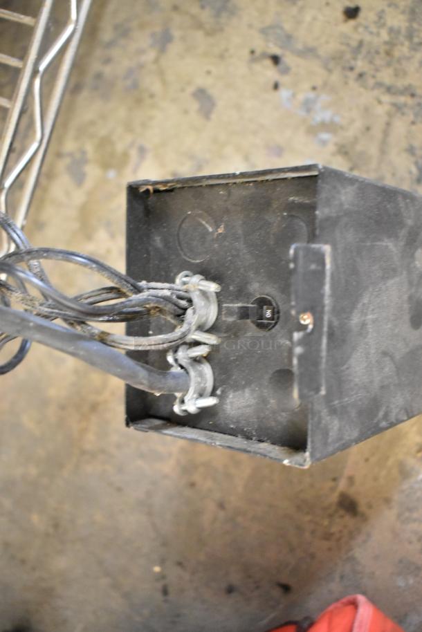 Box with attached cables, switches possibly related to Alfa Transformer. Used condition, dusty. Part of a 17-item auction lot.