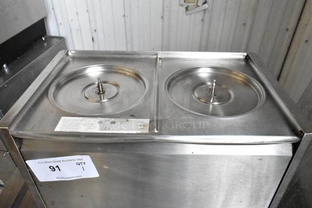 Crathco D25-3 stainless steel 2 hopper beverage machine base, commercial countertop model, 115V, 1 phase, good condition.