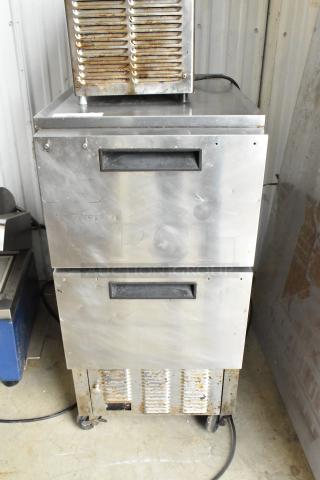 Silver King SKSD/C4 Stainless Steel Commercial 2 Drawer Cooler on Commercial Casters. 115 Volts, 1 Phase. - Item #1200099