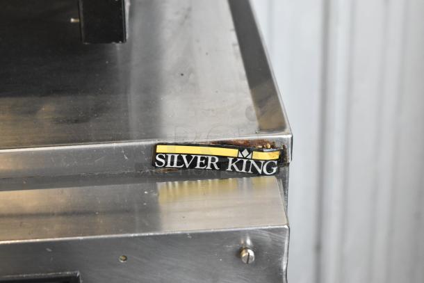 Silver King SKSD/C4 stainless steel commercial 2 drawer cooler, visible logo, on casters, 115 volts, 1 phase.