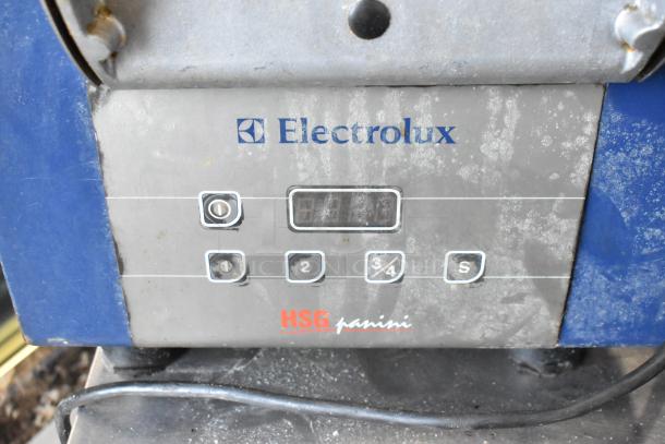 Electrolux HSPPAN metal commercial panini press with control panel, 208 volts, 1 phase, used condition.