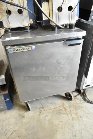 Beverage Air WTR27A-24 stainless steel undercounter cooler on casters. Features single door, used condition, 115V, 1 phase.