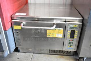 Turbochef NGC stainless steel rapid cook oven with digital controls, visible settings label, 208/240V, used condition.