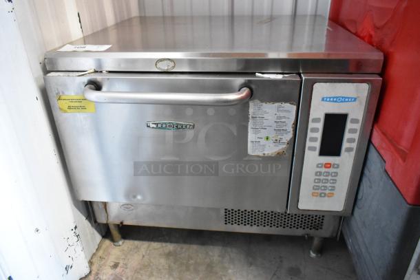Turbochef NGC stainless steel rapid cook oven, countertop model, 208/240V, 1 phase, visible wear, control panel on front.