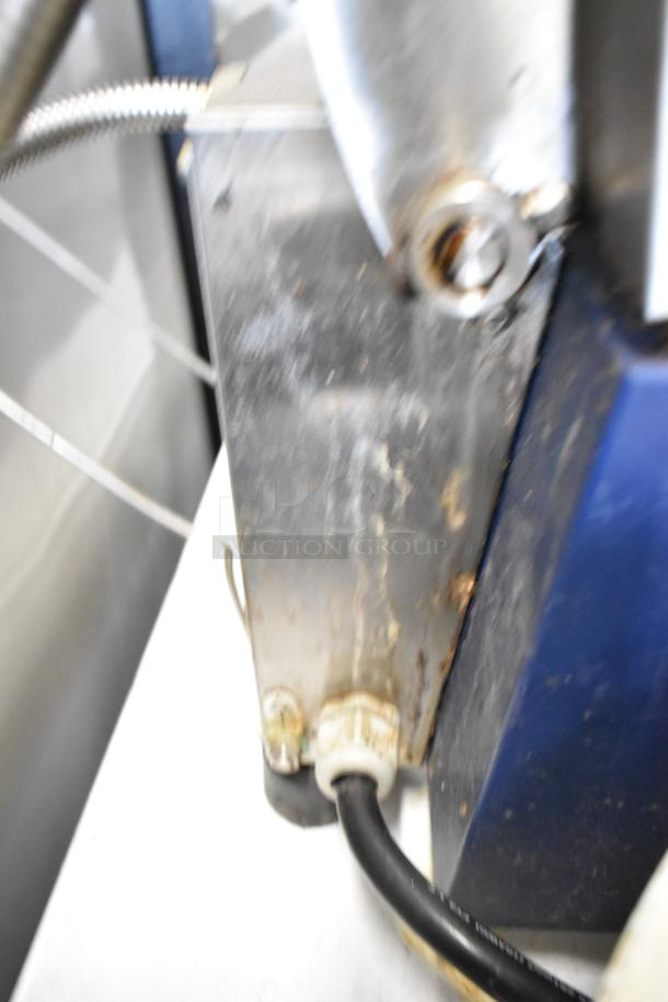 Electrolux HSPPAN Panini Press, metal, commercial countertop, 208V, 1 phase, visible wear and rust on surface.