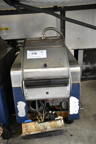 Electrolux HSPPAN commercial countertop panini press in used condition, 208 volts, with visible wiring and surface wear.