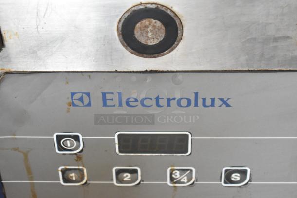 Electrolux HSPPAN Metal Commercial Panini Press, 208 Volts, 1 Phase, used, with control panel visible.