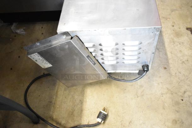 Hatco TQ-800HBA Toast Qwik stainless steel conveyor toaster oven. 208V, used condition, with caution label visible.