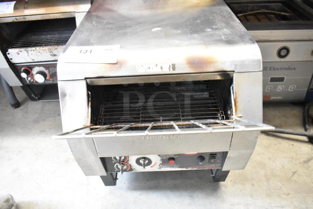 Hatco TQ-800HBA Toast Qwik stainless steel conveyor toaster oven, 208V, 1 phase, used condition, visible control panel.
