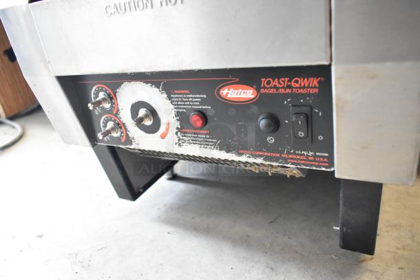 Hatco TQ-800HBA Toast Qwik stainless steel conveyor toaster oven, 208 volts, 1 phase, visible control panel, minor wear.