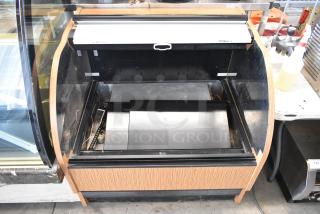 Structural Concepts HMO3936R.4243 metal grab-n-go merchandiser; open design, wood trim, 120V, 1-phase, used condition.