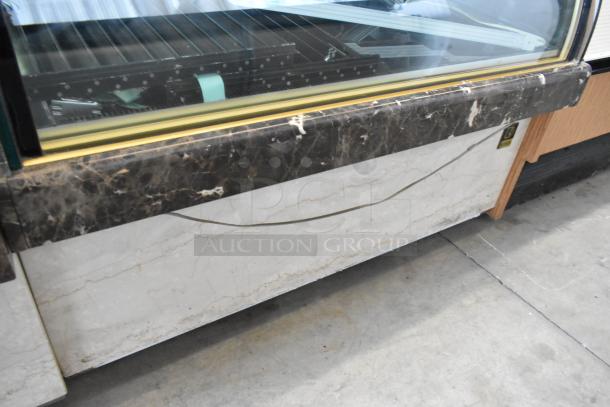 Kinco NSRM3 metal deli display case, commercial floor style, 110V, 1 phase, marble finish, good condition.