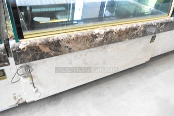Kinco NSRM3 metal deli display case, commercial floor style, 110 volts, 1 phase, marble accents, used condition.