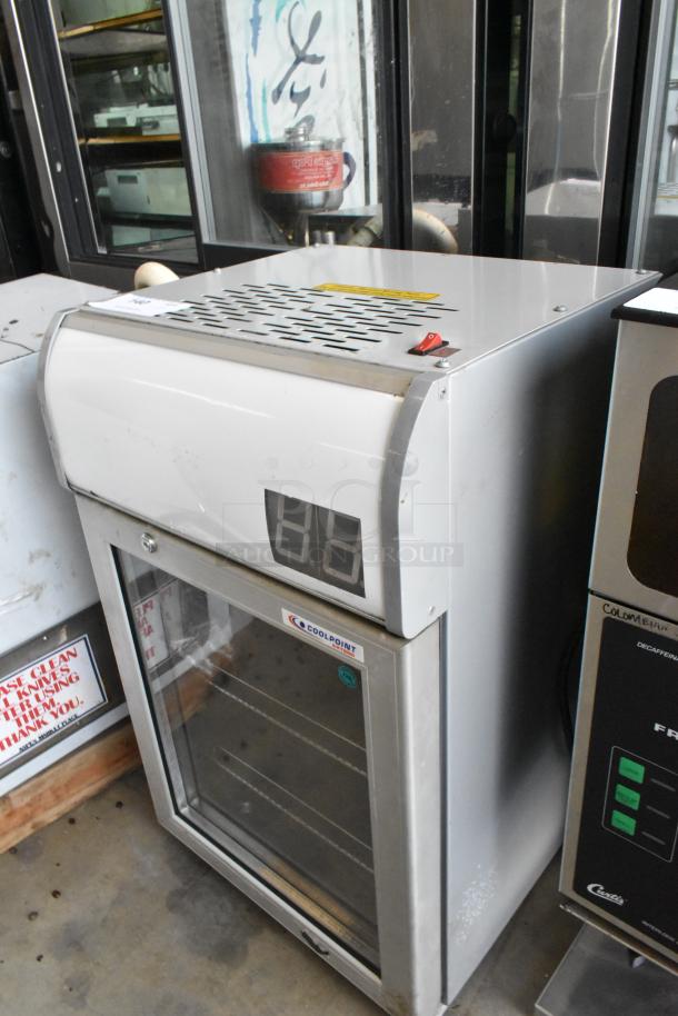 AHT Coolpoint CMV 50 metal single door mini cooler merchandiser, 115V, 1 phase, digital display, visible brand logo.