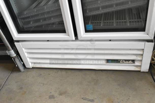 2019 True ZGDM-36SL-HC-LD 2-door reach-in cooler with poly-coated racks, Energy Star label, and True branding visible.
