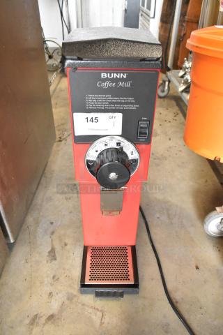 Bunn Metal Commercial Countertop Coffee Bean Grinder. 120 Volts, 1 Phase. - Item #1200278