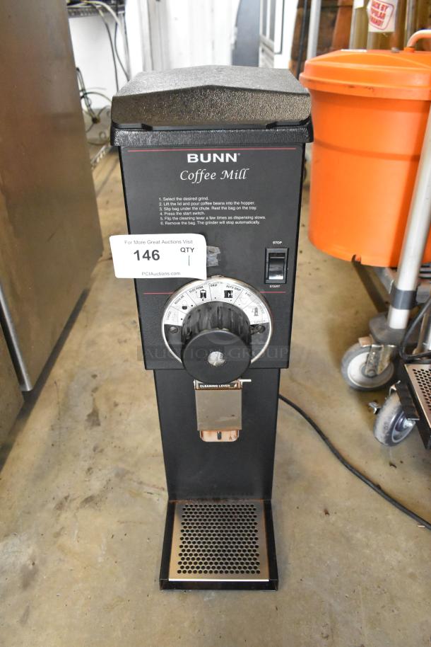 Bunn G3 HD Metal Commercial Coffee Bean Grinder, 120 Volts, 1 Phase, features grind adjustment dial, excellent condition.