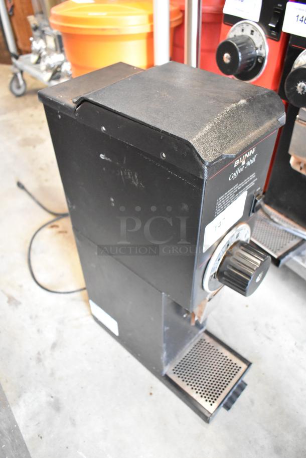 Bunn G3 HD Metal Commercial Coffee Bean Grinder in used condition, with a visible dial and brand label. 120 Volts, 1 Phase.