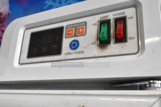 Turbo Air TGF-49F control panel showing temperature settings, lamp and power switches, labeled Turbo Freeze.