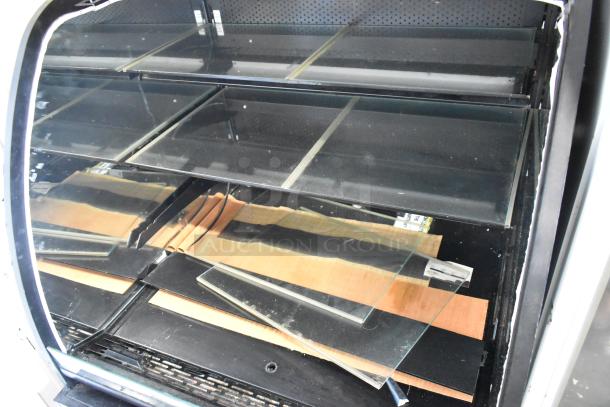 Structural Concepts HV38RSS metal floor open merchandiser, 120V, 1 phase. Features shelves and glass panels.