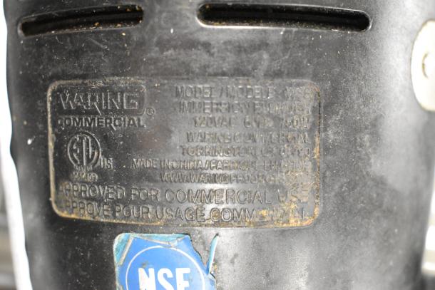 Waring WSB Commercial Immersion Blender, 120V, 1 Phase. Visible model label indicating commercial approval. 