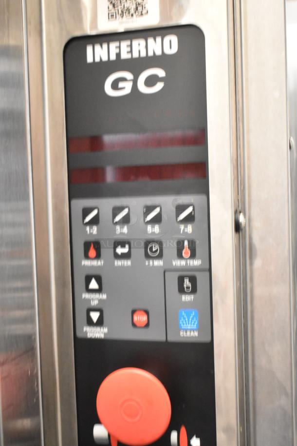 Hardt GC/4000 stainless steel rotisserie oven control panel with temperature, preheat, and program settings.