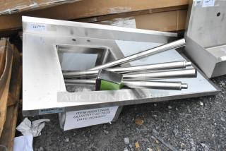 Brand new Regency 600ST2448L stainless steel single bay sink, scratch and dent, includes accessories, NSF certified.