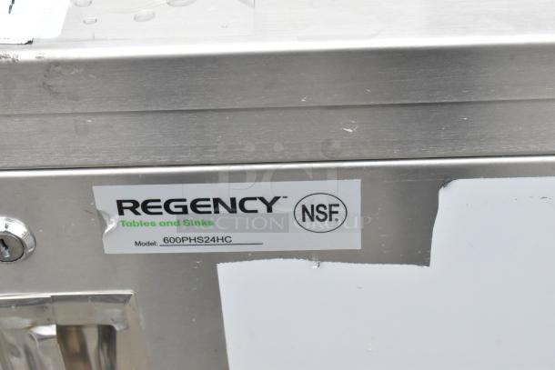 BRAND NEW SCRATCH AND DENT Regency 600PHS24HC Portable Hand Sink Cart, stainless steel, NSF certified, minor surface marks.