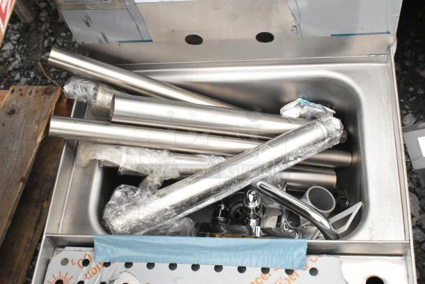 BRAND NEW SCRATCH AND DENT! Advance Tabco PRCS-25-18 Prestige Series underbar hand sink with glass rinser and dipper well, 25" x 18".