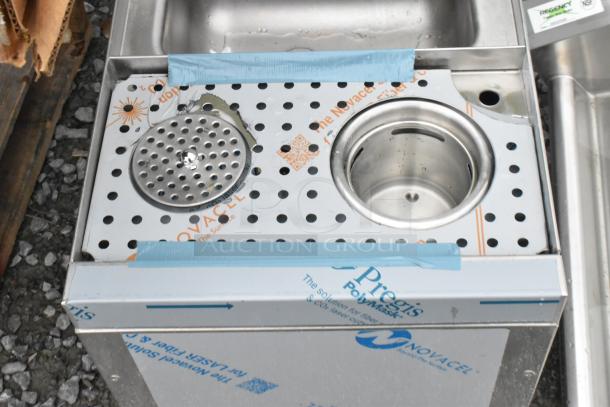 Brand new Advance Tabco PRCS-25-18 underbar hand sink with glass rinser and dipper well, 25"x18", Scratch and Dent condition.