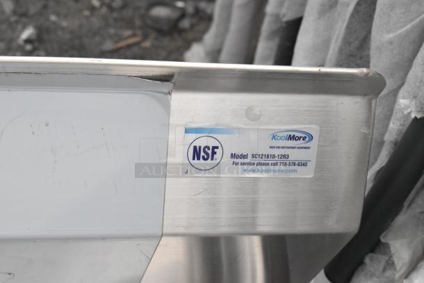 Brand new KoolMore SC121610-12R3 stainless steel 3-compartment sink with scratch and dent, NSF certified, 12x16x10 inches.