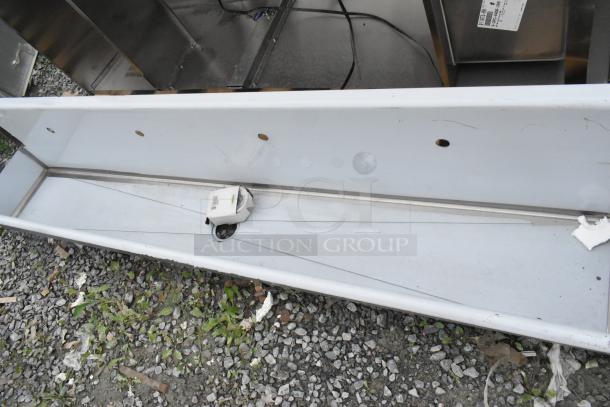 BRAND NEW Regency 600HSMSB1896 wall-mounted hand sink, 96"x17.5", scratch and dent, for 4 single-inlet faucets.