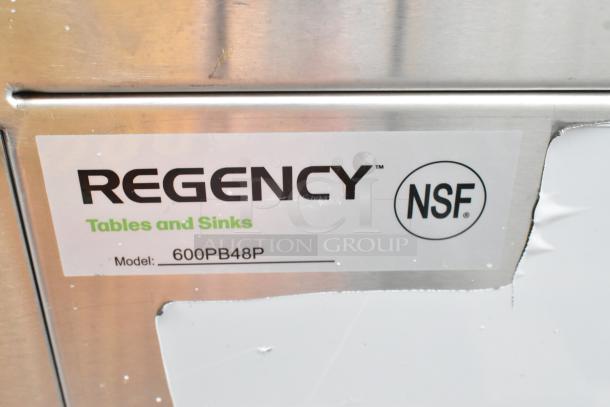 Regency 600PB48P stainless steel portable bar, NSF certified, with scratch and dent. Features removable speed rails.