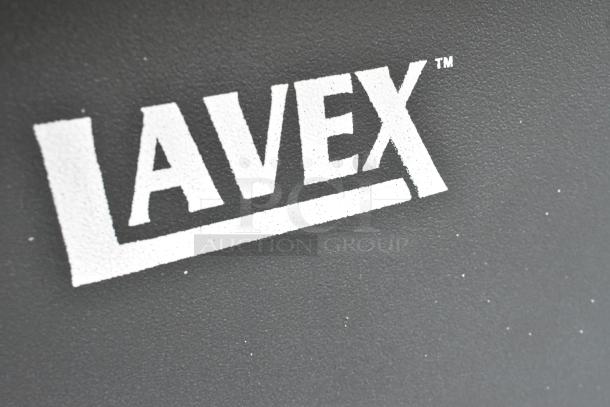 Brand new Lavex 475TT05850GY 0.5 cubic yard gray tilt truck, heavy-duty, 850 lb capacity; slight scratch and dent.