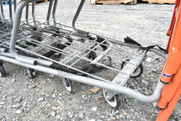 Regency 460PSHPCRT74R red plastic grocery carts, new, scratch and dent, 7.4 cu. ft. capacity, set of 8.