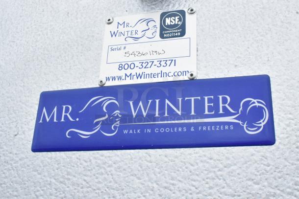 Mr Winter Walk-In Box with Tecumseh Compressor and Bohn Evaporator Fan, featuring NSF certification tag with serial 54361MW.