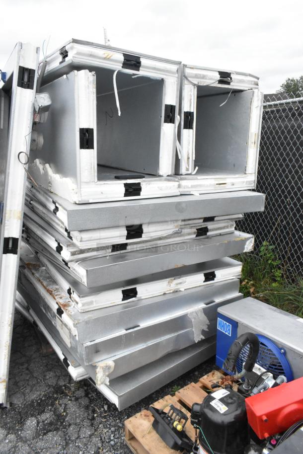 Mr Winter Walk In Box with Tecumseh AWA7512ZXDXC Compressor and Bohn BEL0105AS6AMAB0000 Evaporator Fan, stacking panels shown.