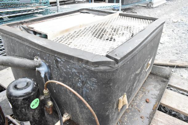 Copeland ASE26C4-IAA-959 commercial compressor, 115V, 1 phase, used condition, with visible wear and R-22 label.